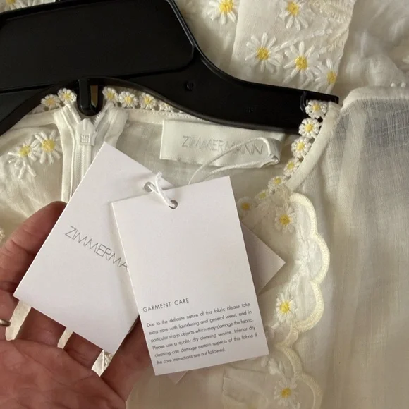 NEW Zimmermann Acacia embroidered midi dress - Picture 11 of 11